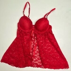 LS RED Lace Baby Dolls, S *P1099